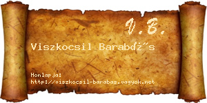 Viszkocsil Barabás névjegykártya